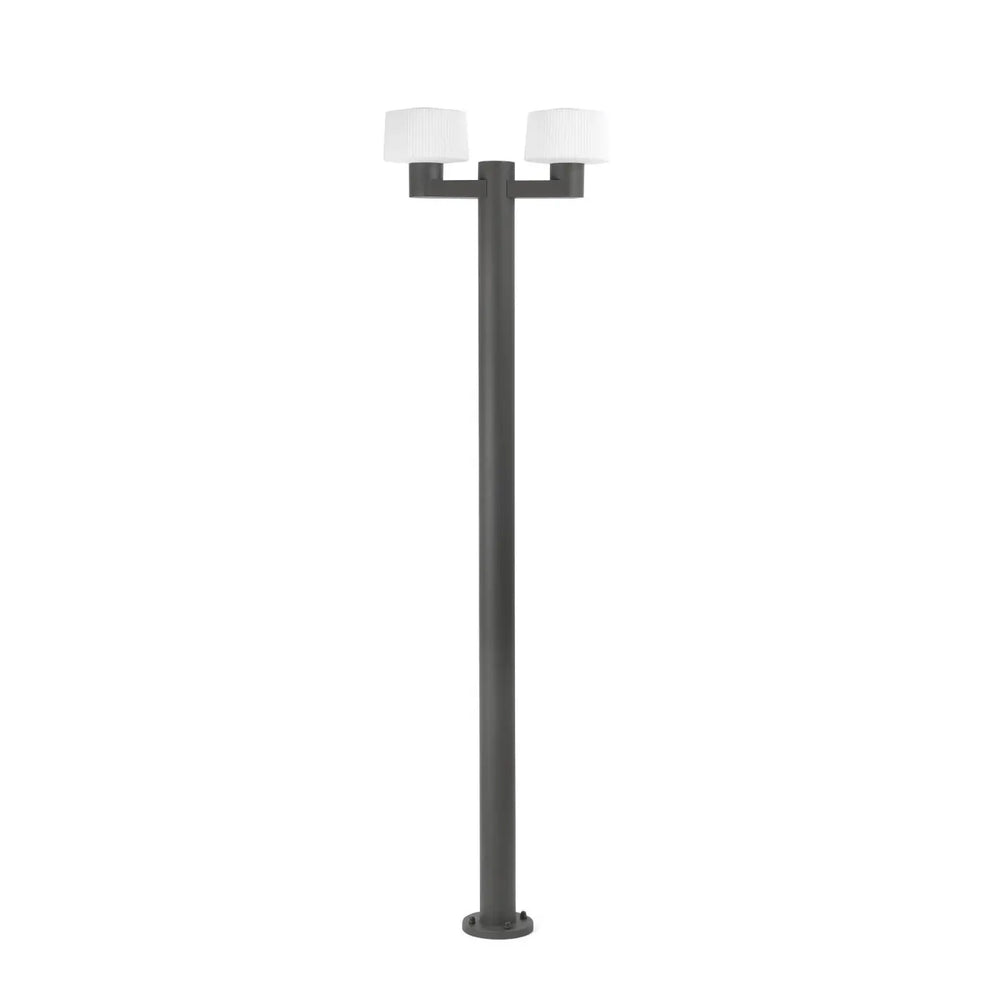 Lampadaire extérieur Muffin 2 lumières gris foncé de Faro Barcelona