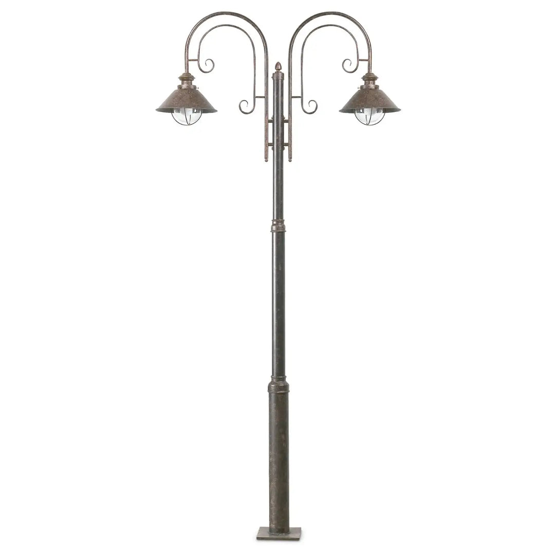 Lampadaire extérieur Náutica 2 lumières rouille de Faro Barcelona