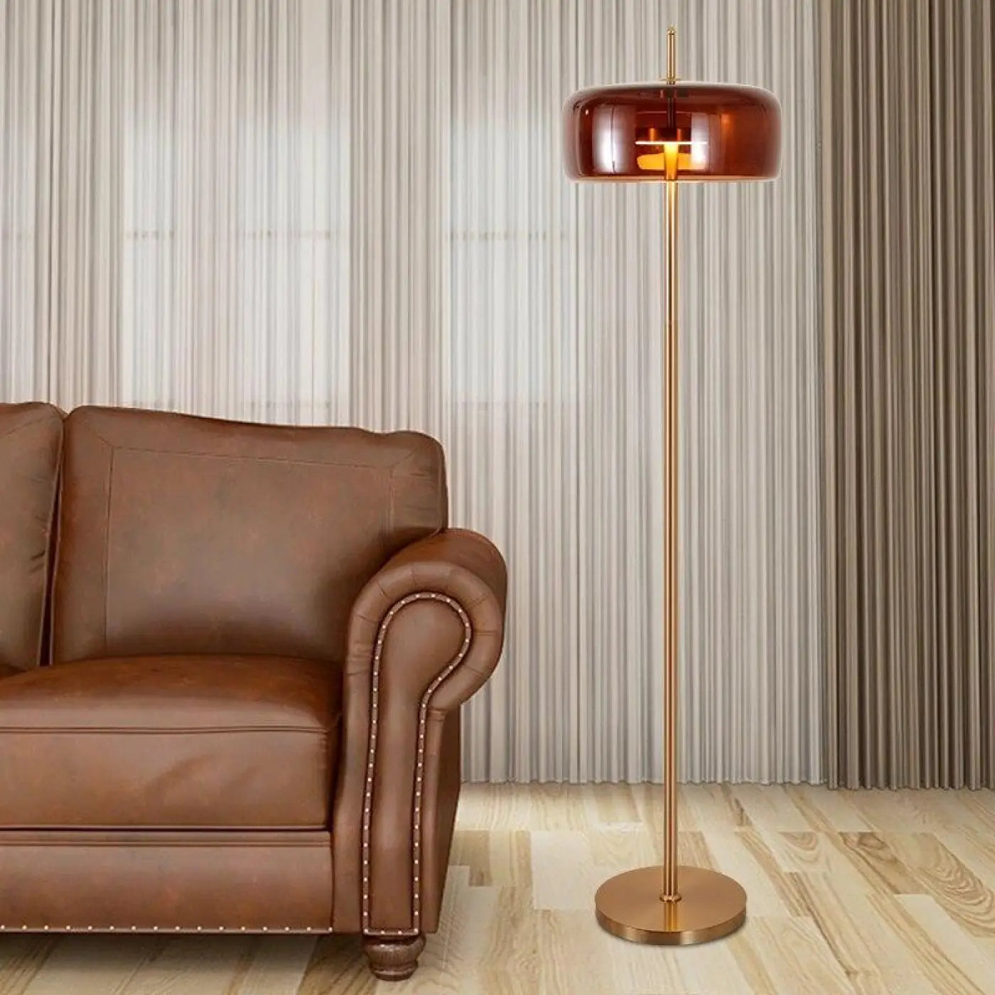 Lampadaire Vintage Réglable 30 Pouces – Pied En Bois Et Métal, Style Ancien (neuf)