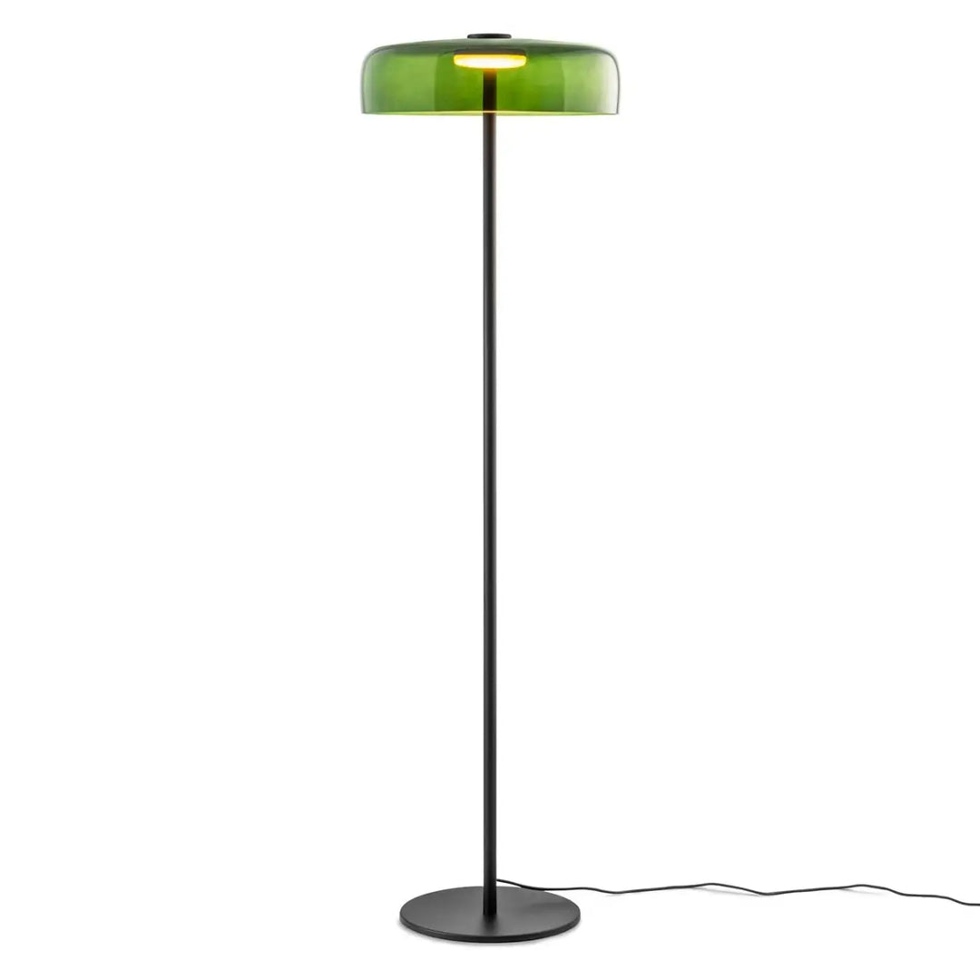 Lampadaire Levels avec diffuseur en verre soufflé vert #couleur_vert