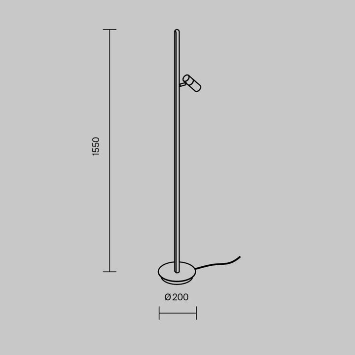 Lampadaire thin led minimaliste avec poteau fin et spot orientable idéal d’un canapé moderne