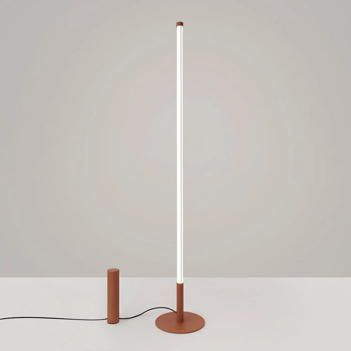 Lampadaire TRANG moka allumée, tube lumineux