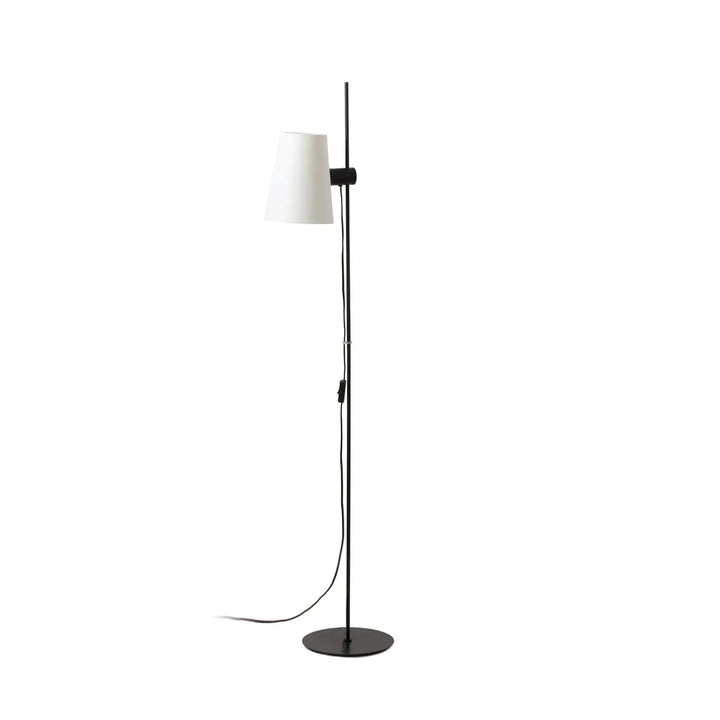 Lampadaire Lupe noir avec abat-jour beige de Faro Barcelona