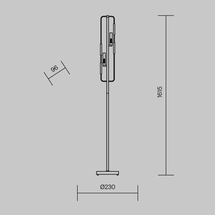 Lampadaire marmo avec pied doré et cadre métallique slender et lampe verticale pour intérieur moderne