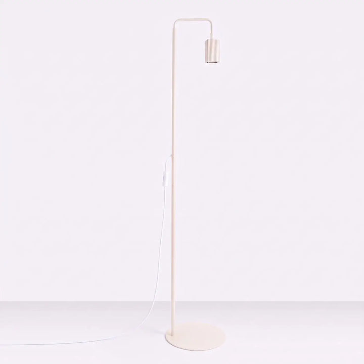 Lampadaire Rayo beige à spot rainuré, éteint
