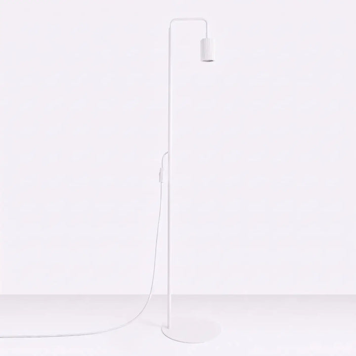 Lampadaire Rayo blanc à spot rainuré, éteint