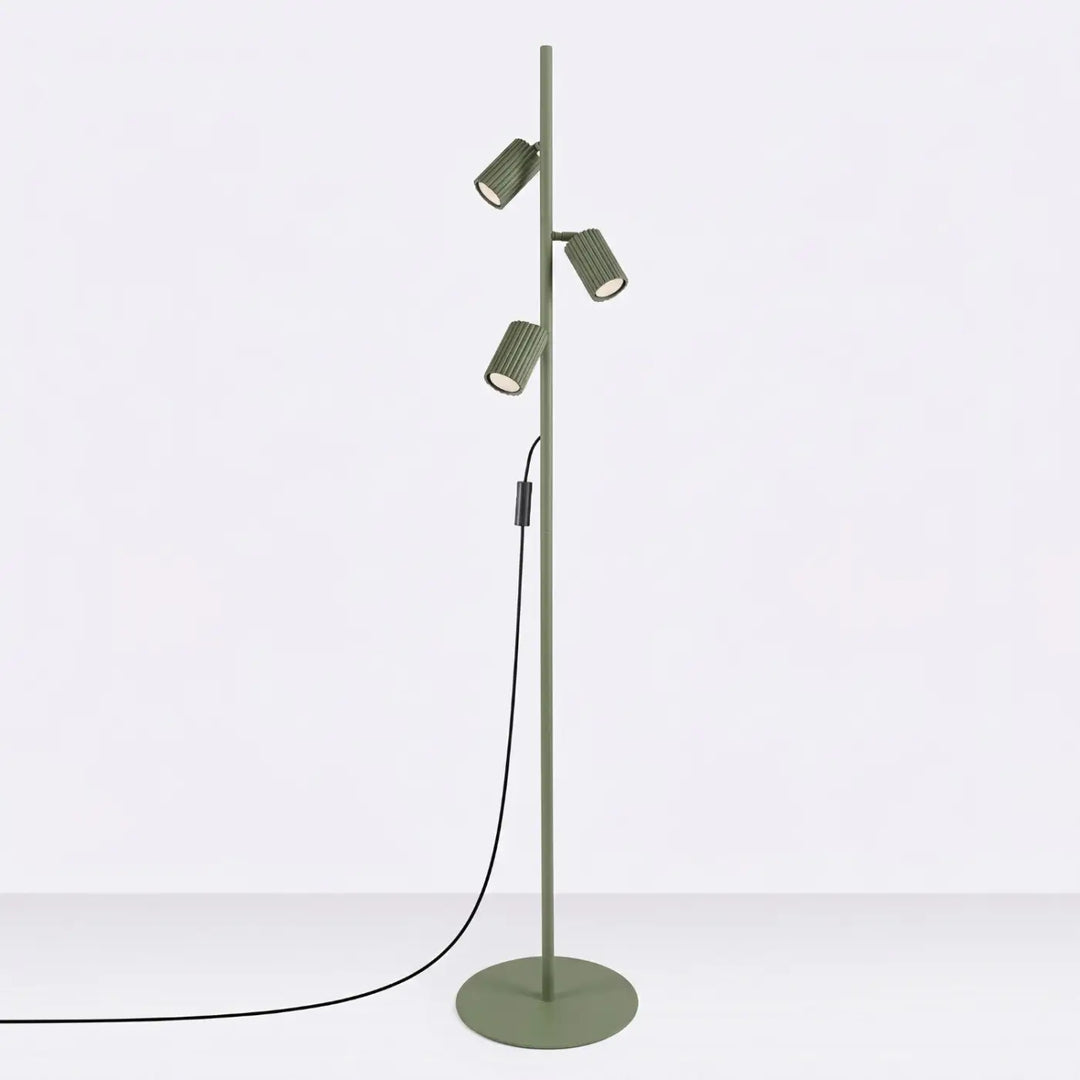 Lampadaire vert olive éteint