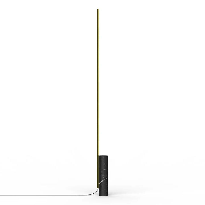 Lampadaire T.O en marbre noir et baguette laiton