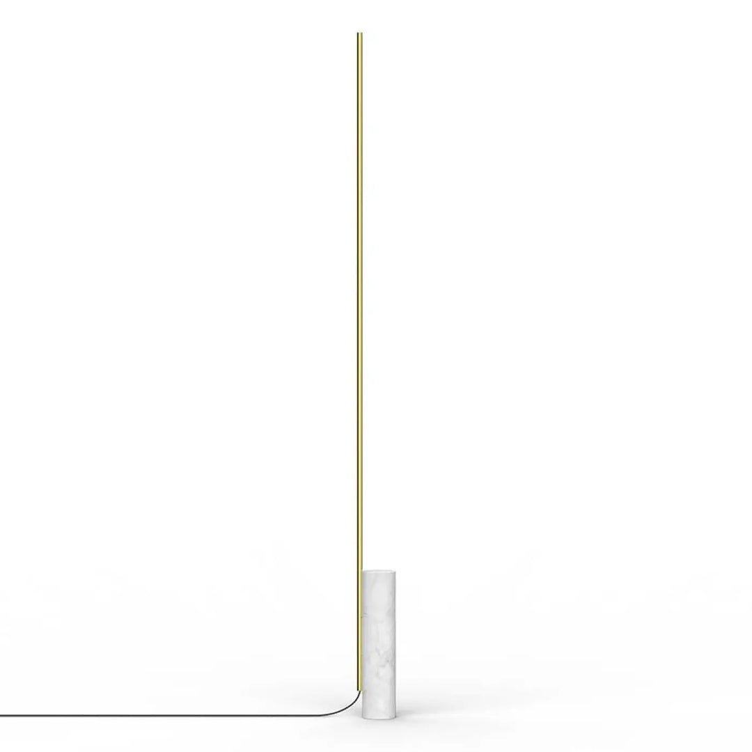 Lampadaire T.O en marbre blanc et baguette laiton