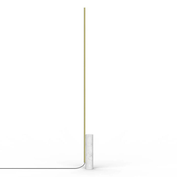 Lampadaire T.O en marbre blanc et baguette laiton