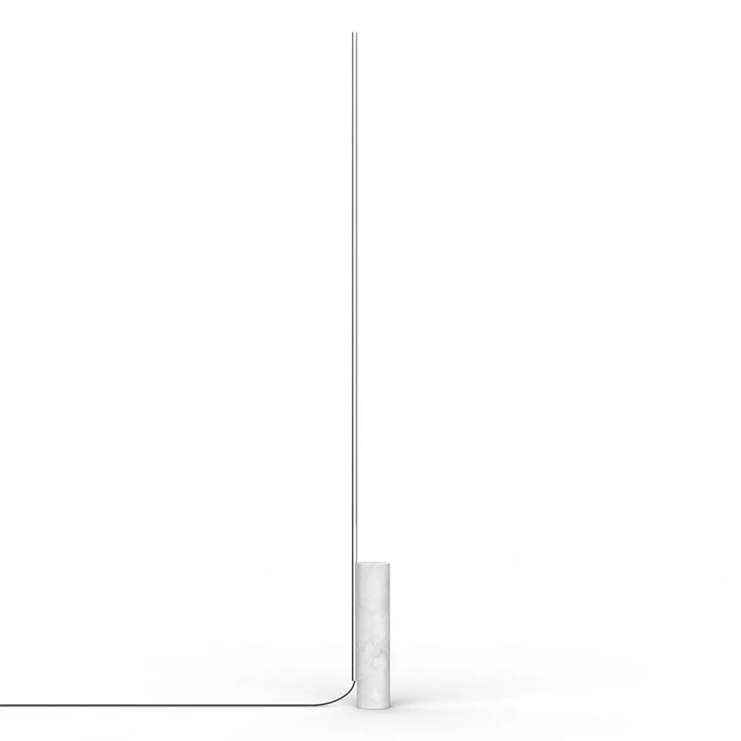 Lampadaire T.O en marbre blanc et baguette chrome