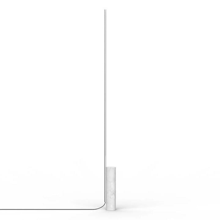 Lampadaire T.O en marbre blanc et baguette chrome