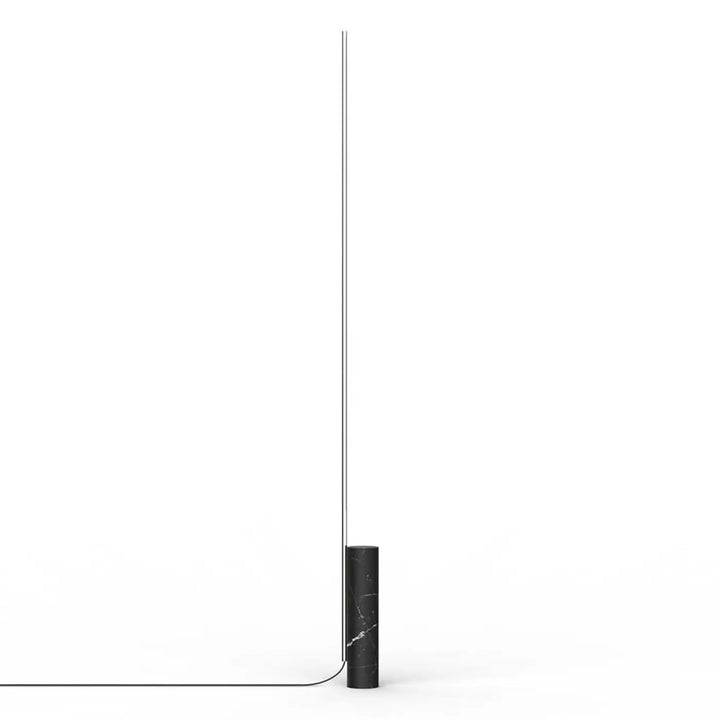 Lampadaire T.O en marbre noir et baguette chrome