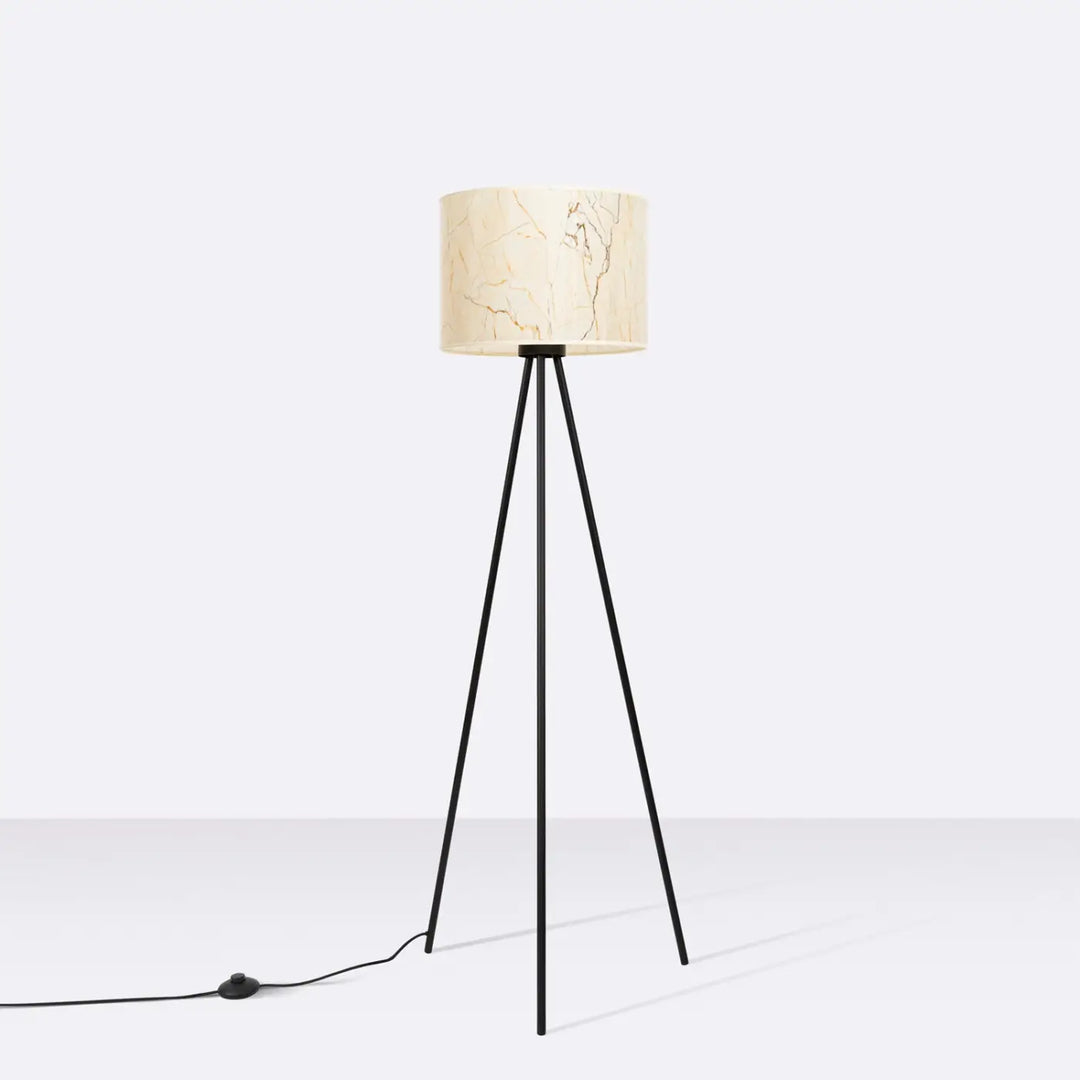 Lampadaire marbre beige/noir éteint