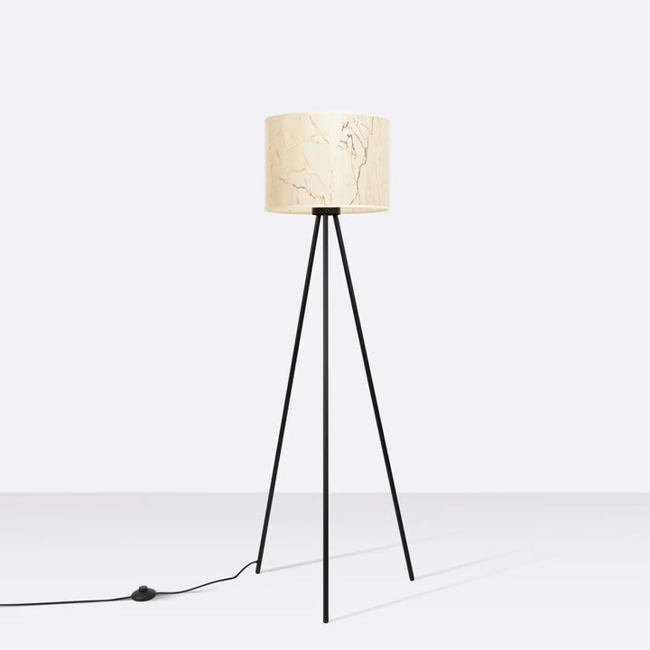 Lampadaire marbre beige/noir éteint