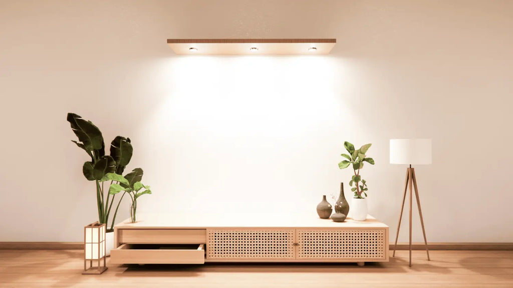 Lampadaires en bois avec abat-jour