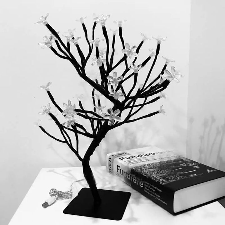 2. Lampe Arbre Noir En Acrylique Pour Chevet Design