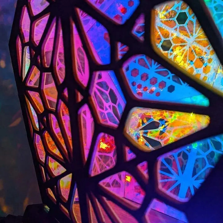 Lampe Bohème À Poser Style Boho En Bois Noir Multicolore