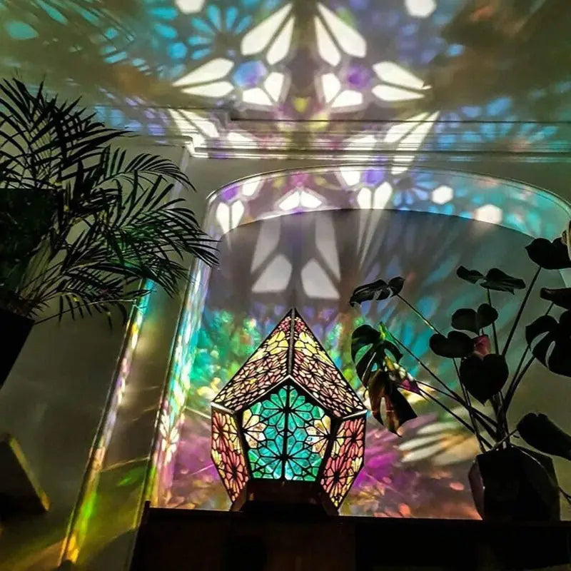 Lampe Bohème À Poser Style Boho En Bois Noir Multicolore