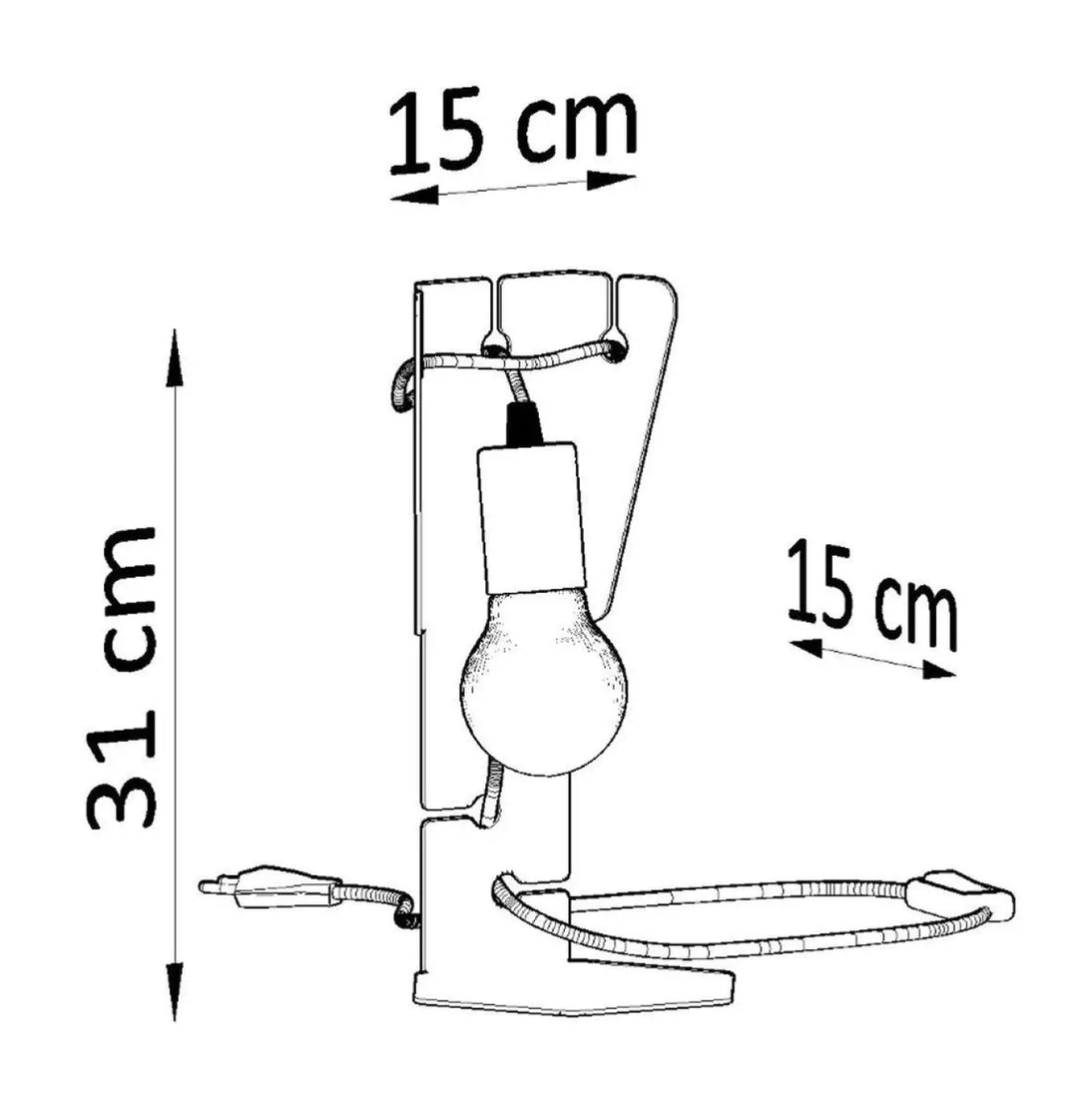 Lampe de bureau arby minimaliste en plaque d’acier découpée avec ampoule e27 et bras ajustables pour éclairage polyvalent