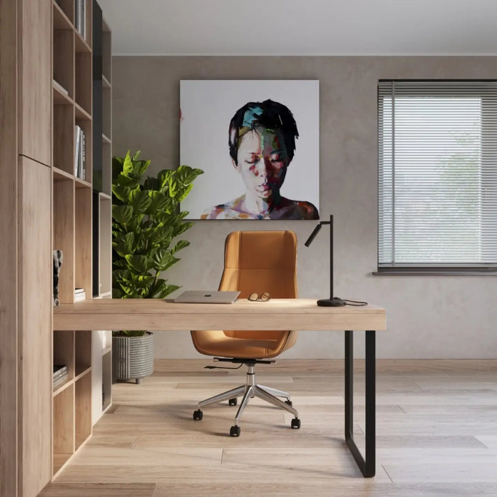 Lampe à poser noir sur un bureau