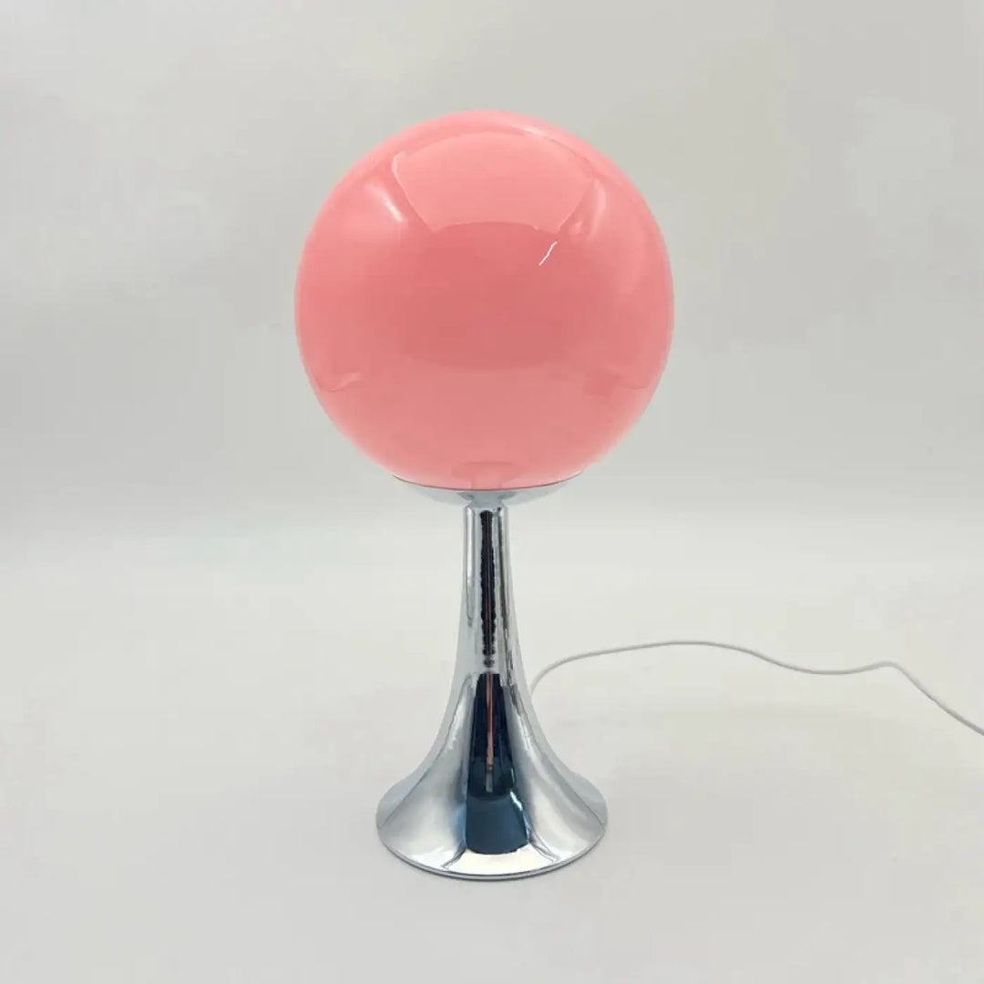 Lampe de chevet boule en verre blanc au style moderne