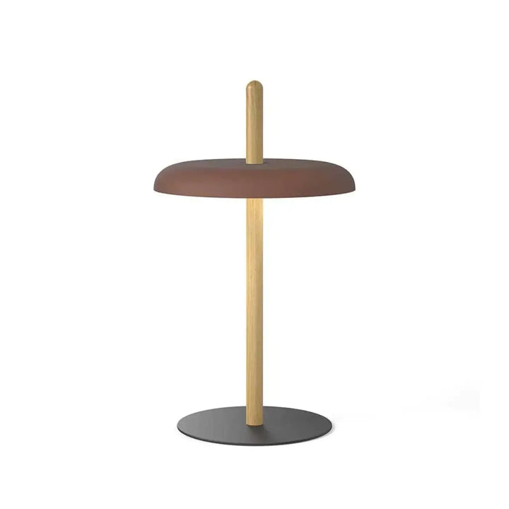 Lampe de chevet sans fil Nivél en bois et acier coloré