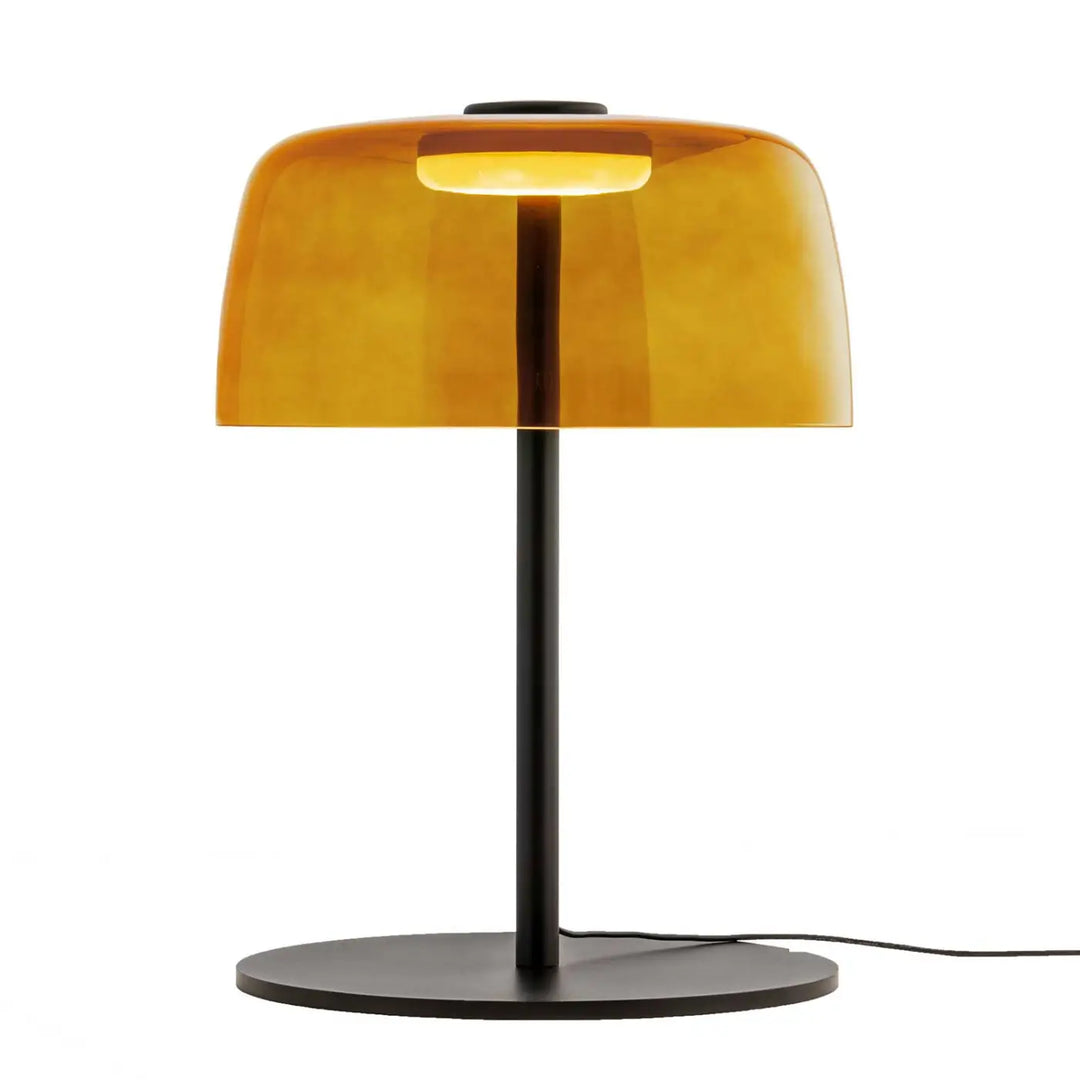 Lampe de chevet Levels avec abat-jour en verre ambré #couleur_orange