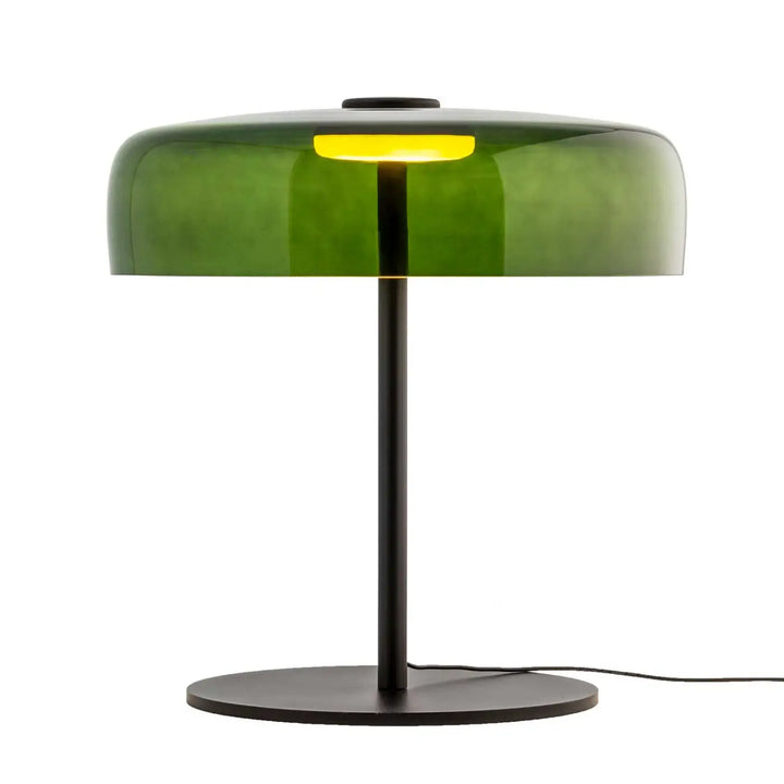 Lampe de chevet Levels en verre vert et métal noir #couleur_vert