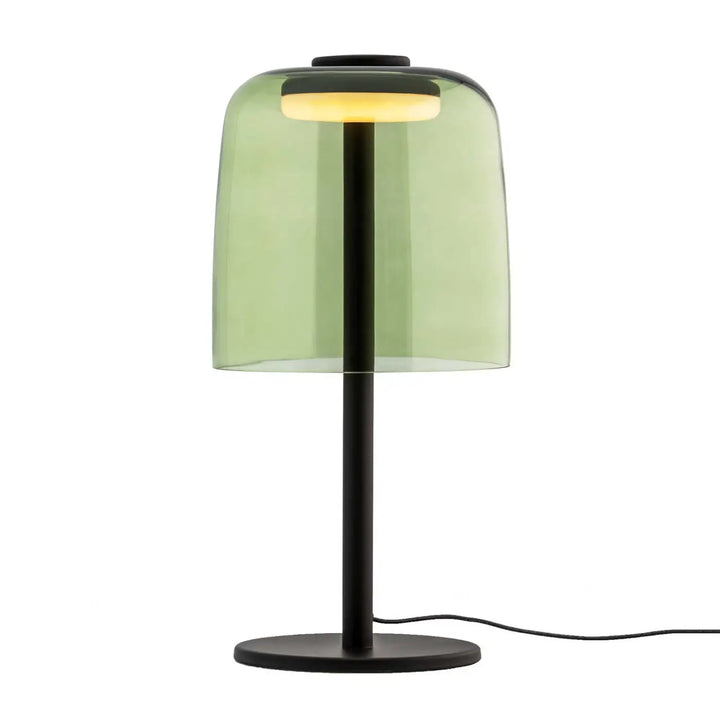 Lampe à poser Levels en verre vert et métal noir #couleur_vert