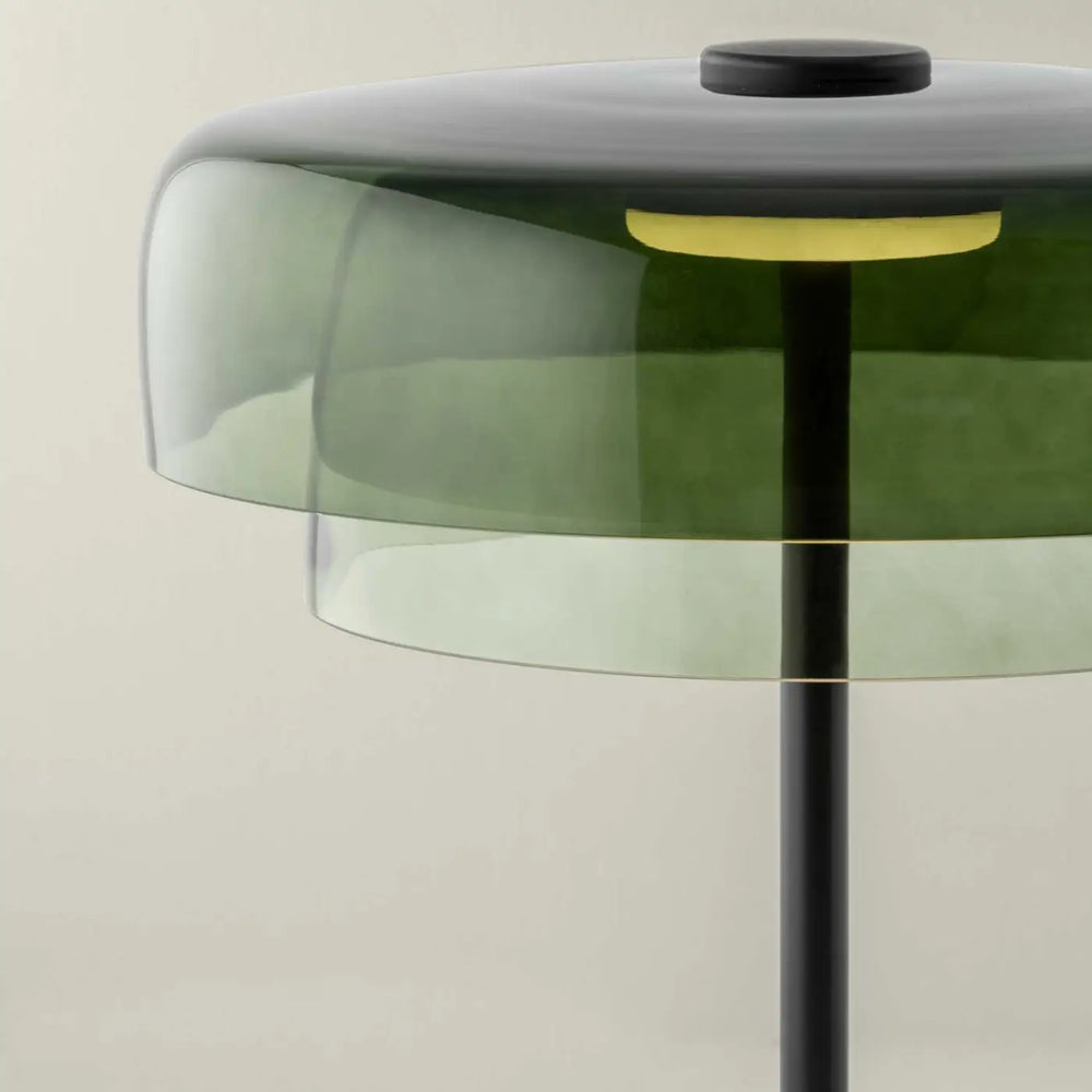 Lampe à poser Levels 2 à deux corps en verre vert