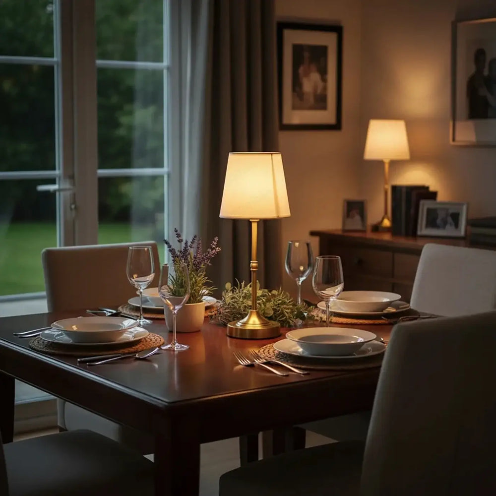 Lampe de chevet élégante en laiton chaud avec un abat-jour en lin rectangulaire pour un design élégant contemporain