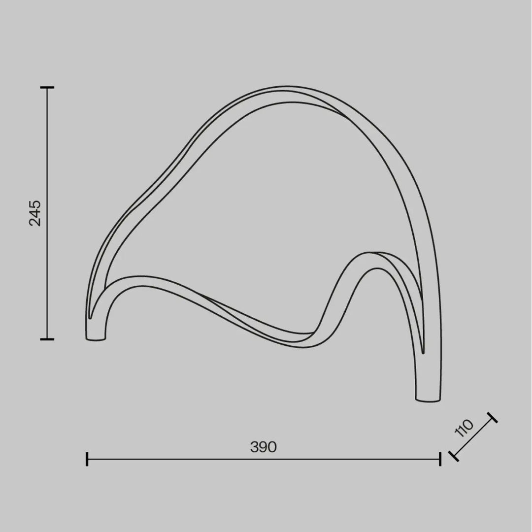 Lampe de chevet plons led en aluminium doré avec sculpture métallique courbée au design minimaliste et moderne