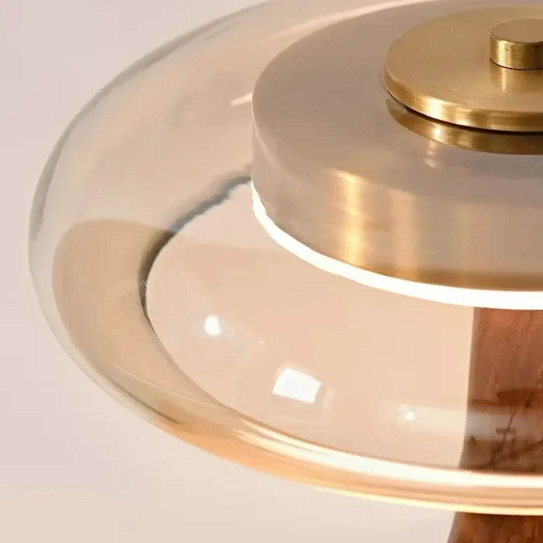 Lampe de chevet baie baobab avec abat-jour en verre translucide et accents en laiton poli idéale pour décoration intérieure chevet rétro plus qu’un luminaire