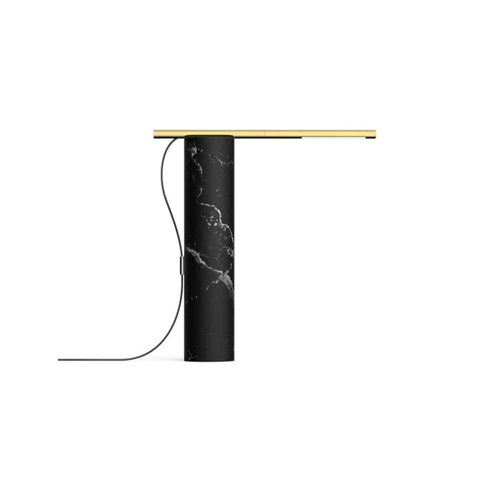 Lampe T.O en marbre noir et baguette laiton