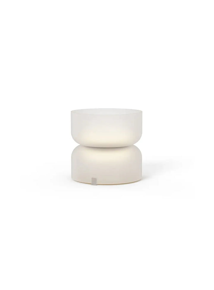 Lampe de chevet Totem Mini Pablo Designs à double globe en verre soufflé blanc