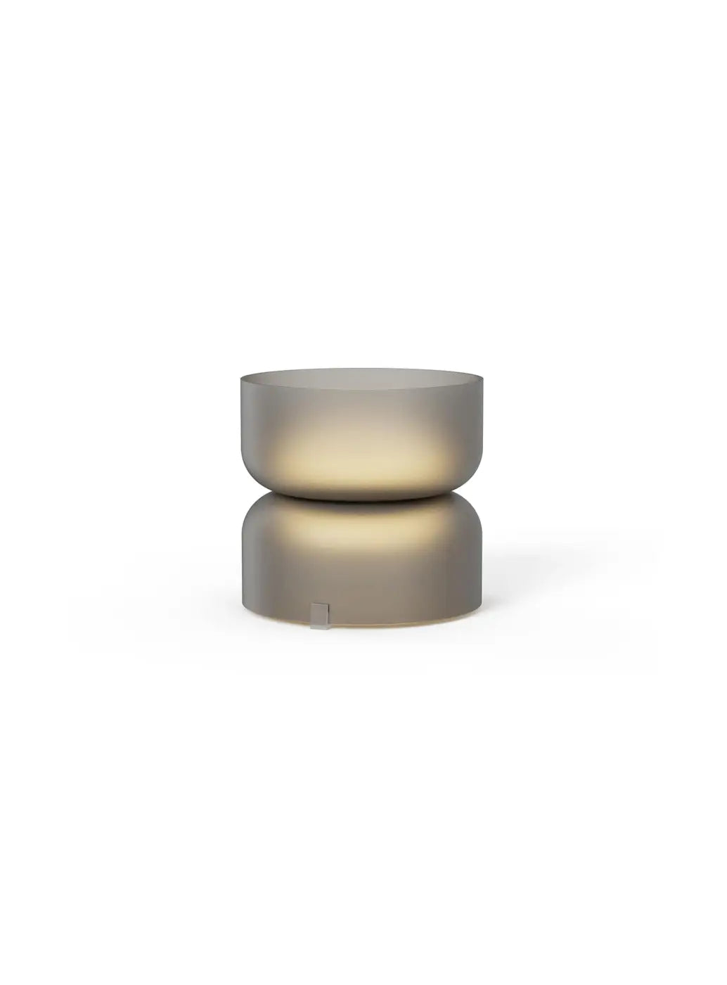Lampe de chevet Totem Mini Pablo Designs à double globe en verre soufflé fumé, mise en situation