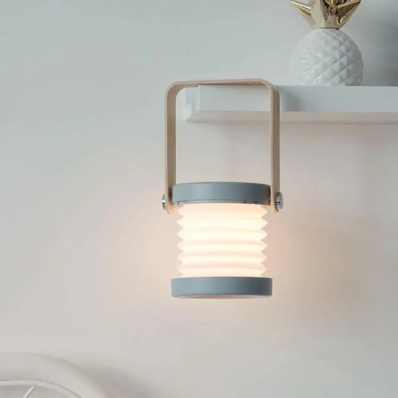 Lampe De Chevet Lanterne En Bois Gris Ou Blanc