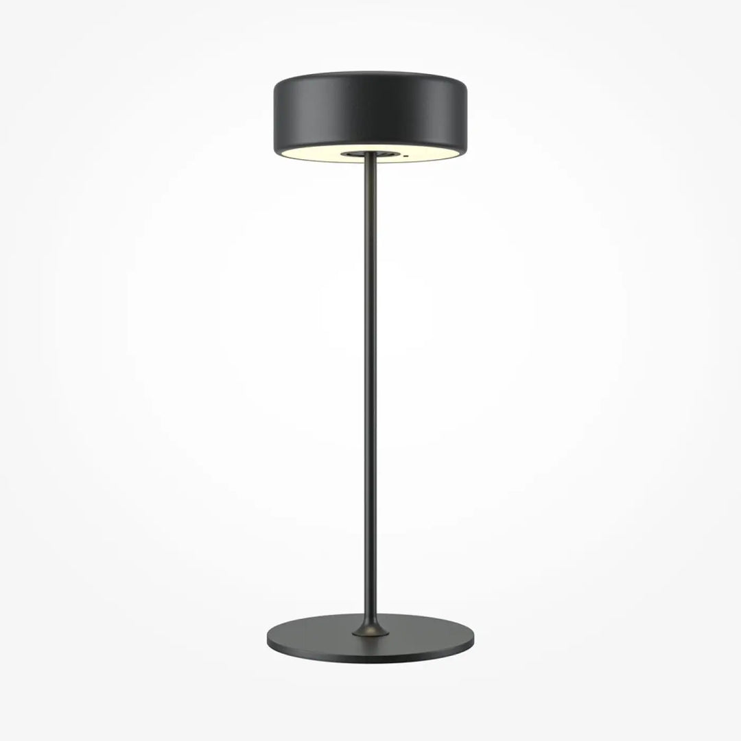 Lampe de chevet noire cylindrique design épuré en aluminium avec trois finitions idéale pour salle à manger moderne