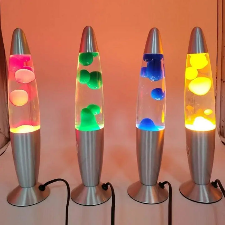 Lampe Lave Dé Moderne Verre Aluminium