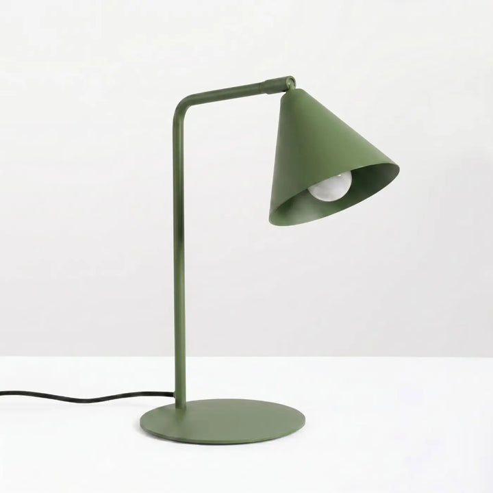 Lampe à poser vert olive éteinte