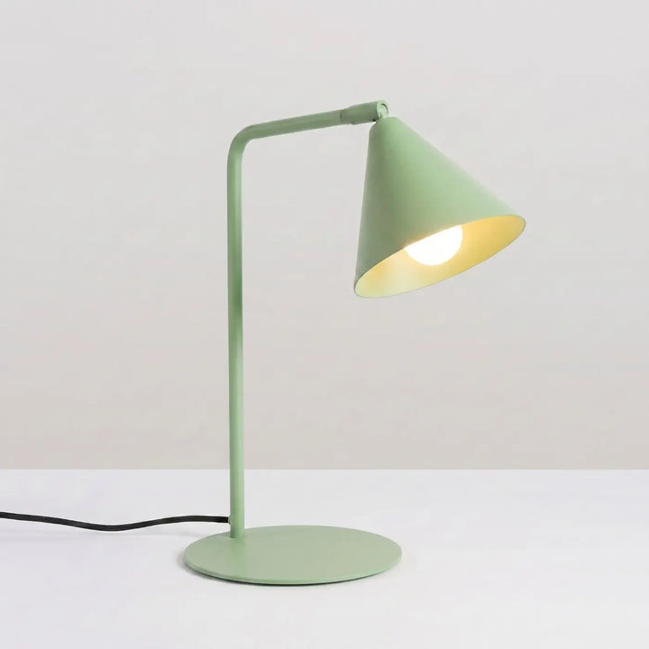Lampe à poser sauge allumée