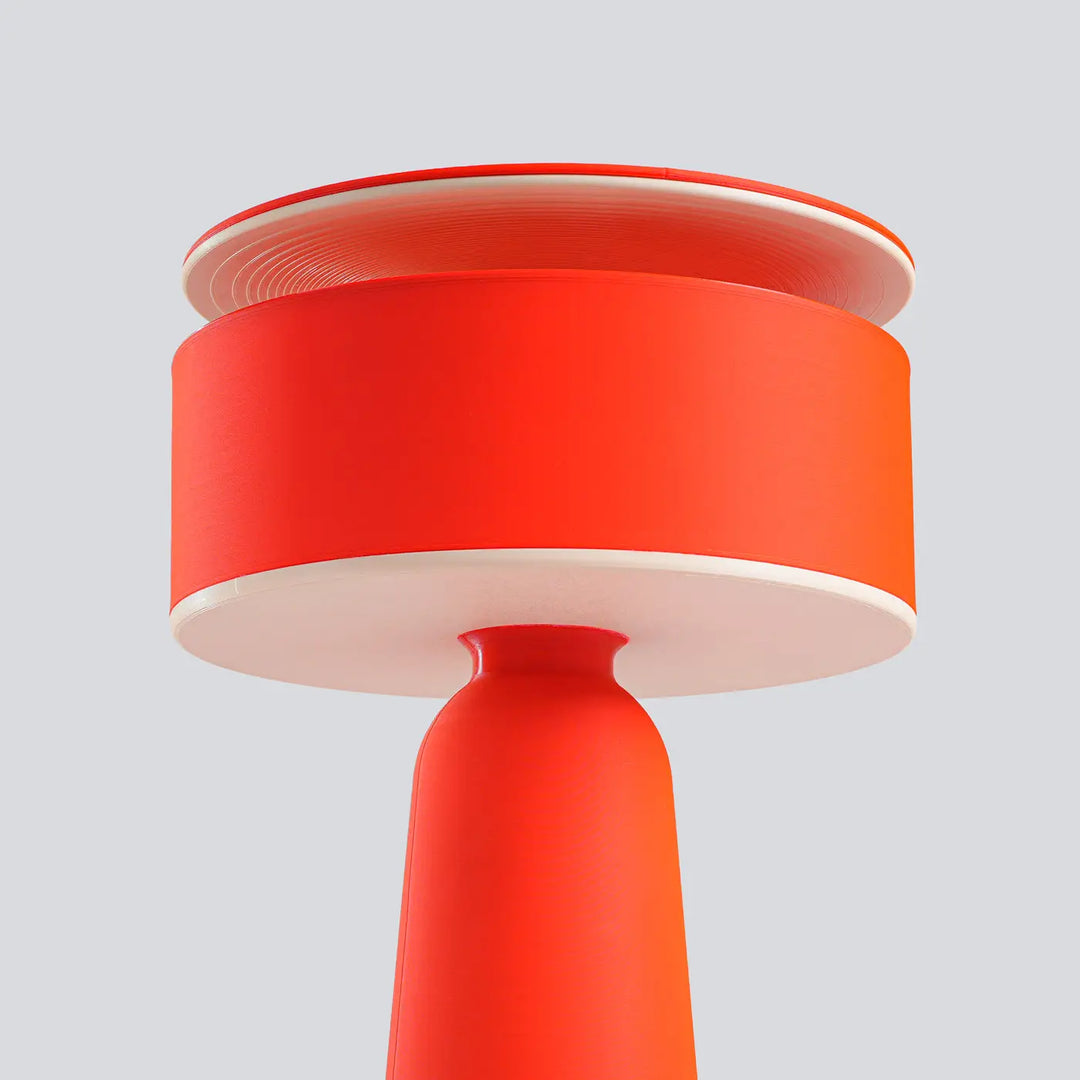 Lampe à poser AXO rouge détail du diffuseur