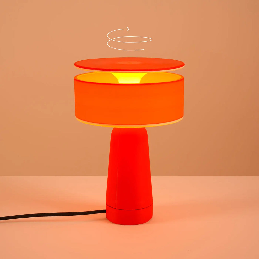 Lampe à poser AXO rouge réglage du couvercle