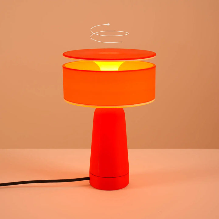 Lampe à poser AXO rouge réglage du couvercle