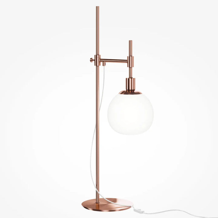 Lampe de chevet erich globe orientable en cuivre avec lumière douce et abat-jour en verre soufflé sphérique