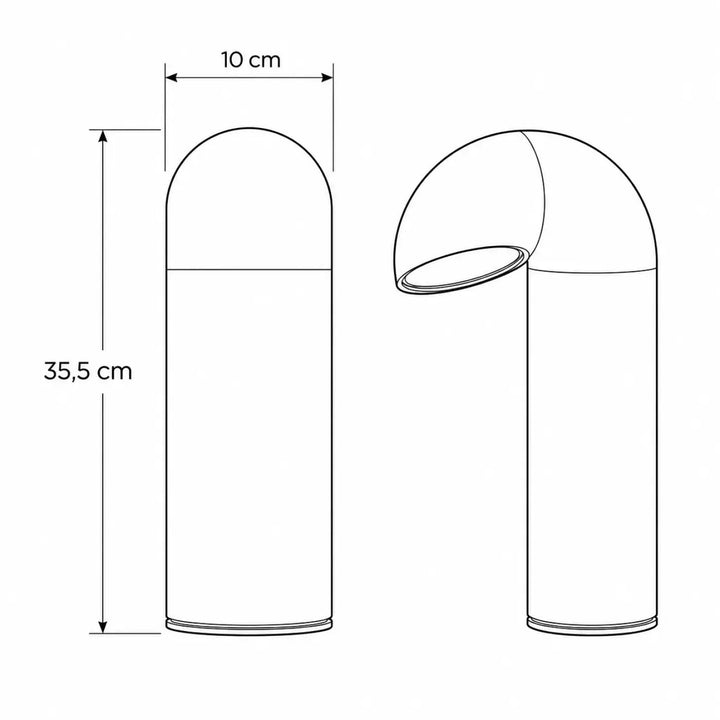 Lampe ciro lampe de chevet cylindrique 35,5 cm avec base pivote et tête orientable design minimaliste