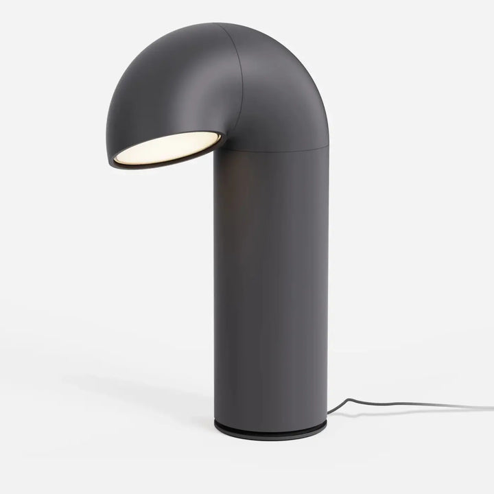 Lampe de chevet lampe ciro industrielle mate noire avec base pivote tête orientable et diffuseur lumineux chaud
