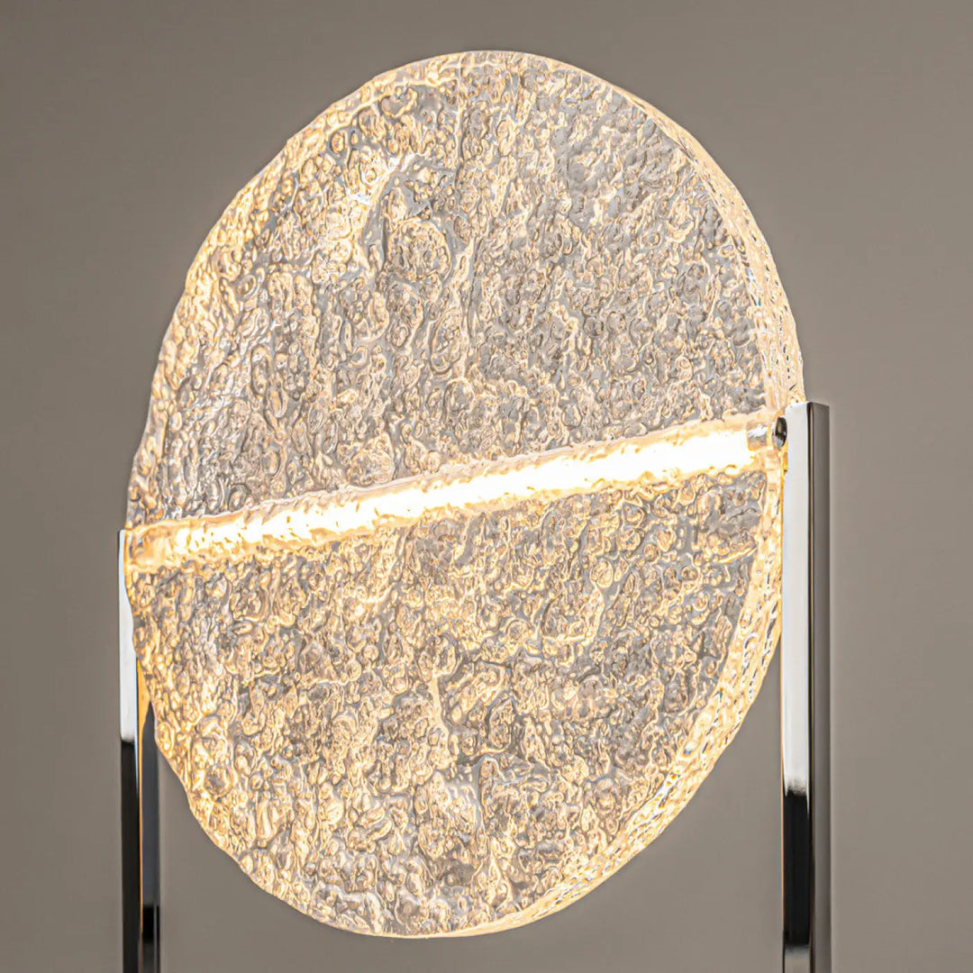 Lampe à poser lampe de chevet mangata en verre martelé avec structure argentée et lumière chaleureuse