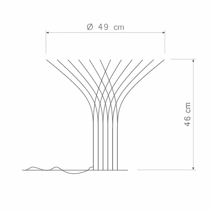 Lampe à poser a manitj en finition naturelle avec support stable sculpture arbre 49 cm diamètre base 46 cm hauteur